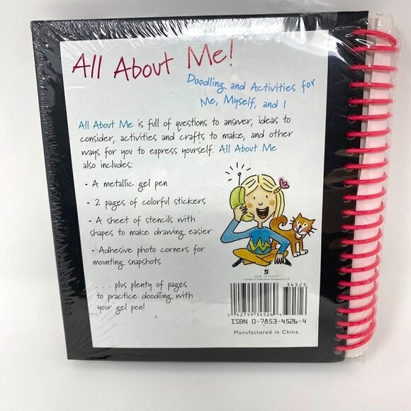 Activity Doodling Book All About Me Stickers Stencils Photo Corners B26 - Picture 2 of 5